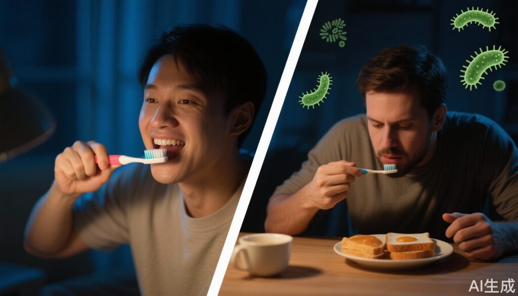 夜間の歯磨きと朝の歯磨き、どちらが健康に悪影響を与えるか
