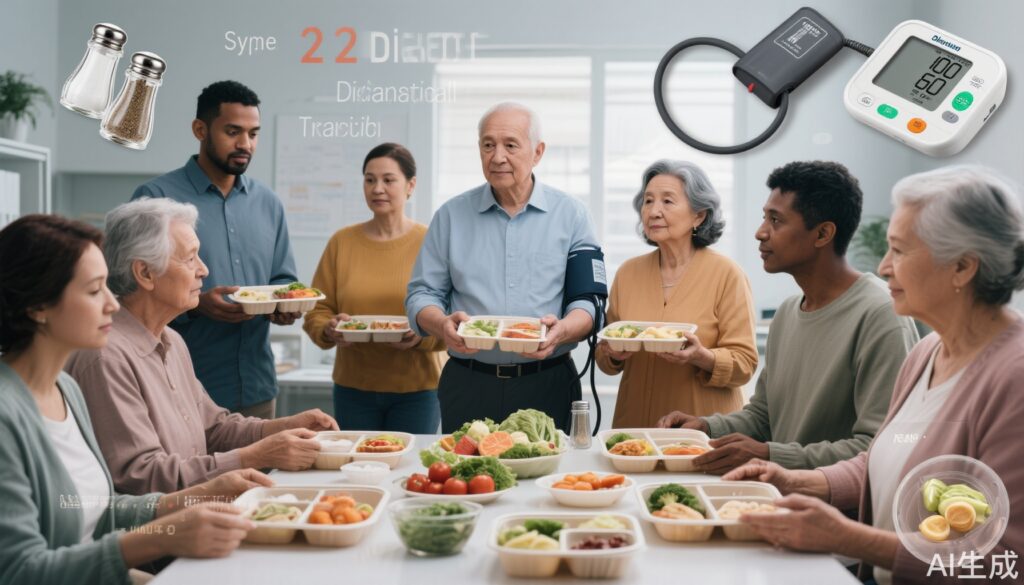 DASH4D試験：食事パターンとナトリウム摂取量削減による2型糖尿病の血圧制御