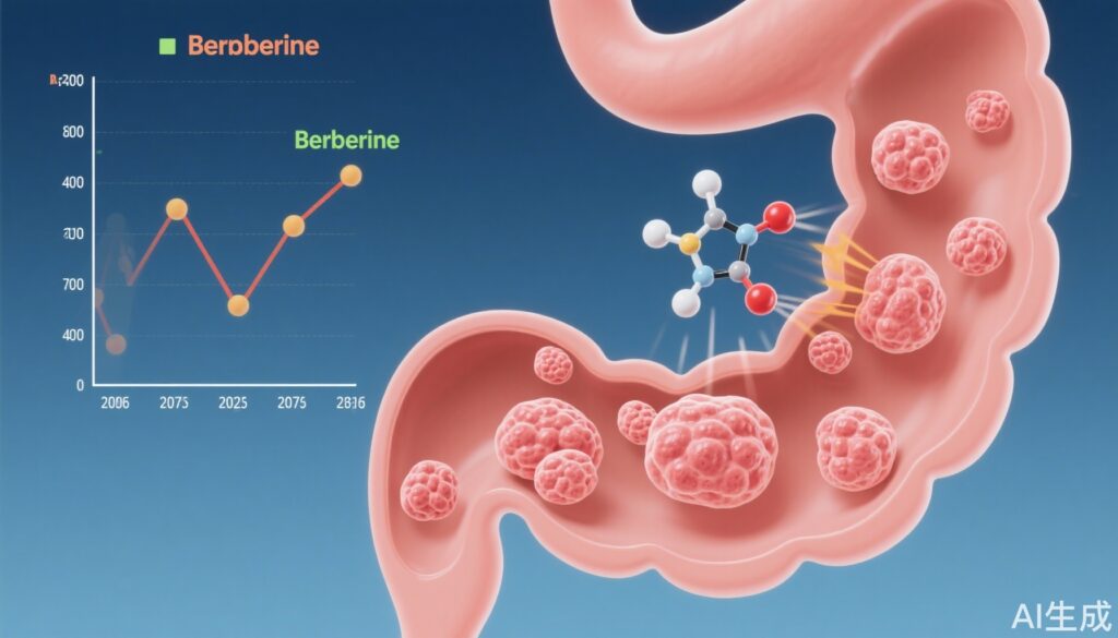 Berberine (黄連素) が大腸腺腫の再発を長期予防: 6年間の追跡調査
