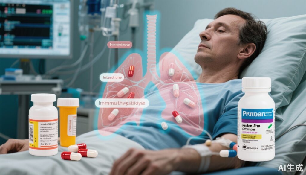 Tác động của kháng sinh, corticosteroid và thuốc ức chế bơm proton đối với sự sống còn ở bệnh nhân NSCLC tiến triển được điều trị bằng pembrolizumab liều đầu tiên