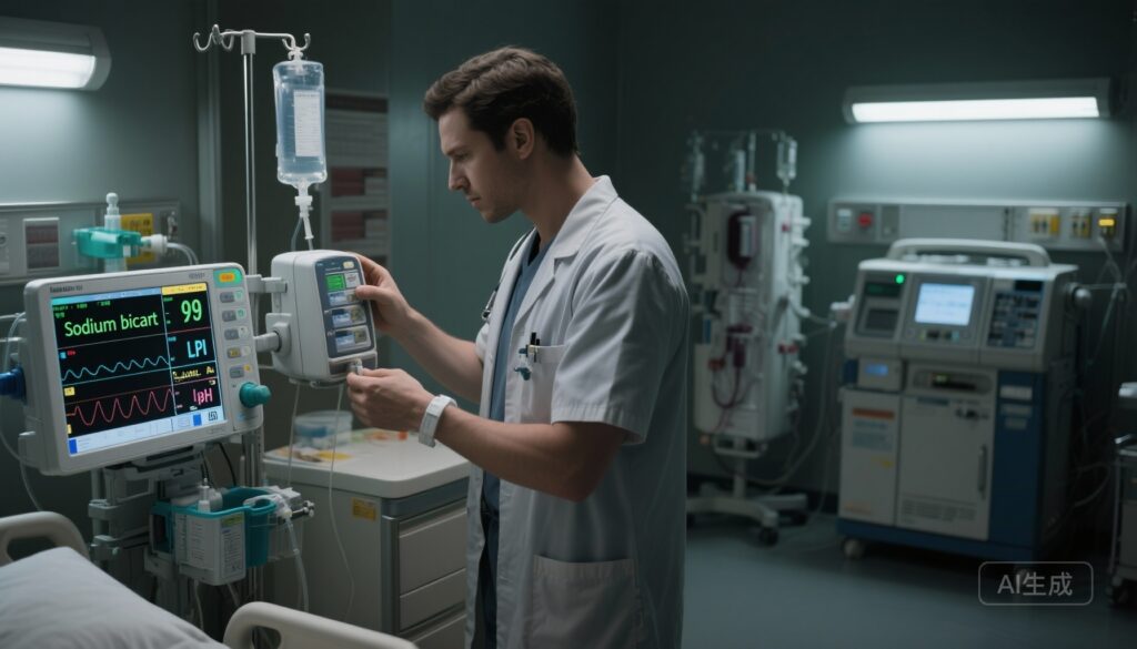 Sodium Bicarbonate in Severe Metabolic Acidemia with AKI: No Survival Benefit but Less Dialysis — Insights from BICARICU-2