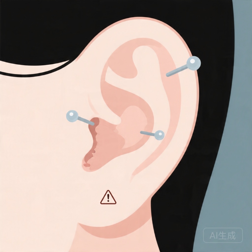 Xỏ lỗ tai qua sụn mang nguy cơ biến chứng gần gấp đôi so với xỏ lỗ tai qua dái tai trong một cuộc khảo sát lớn của người trưởng thành