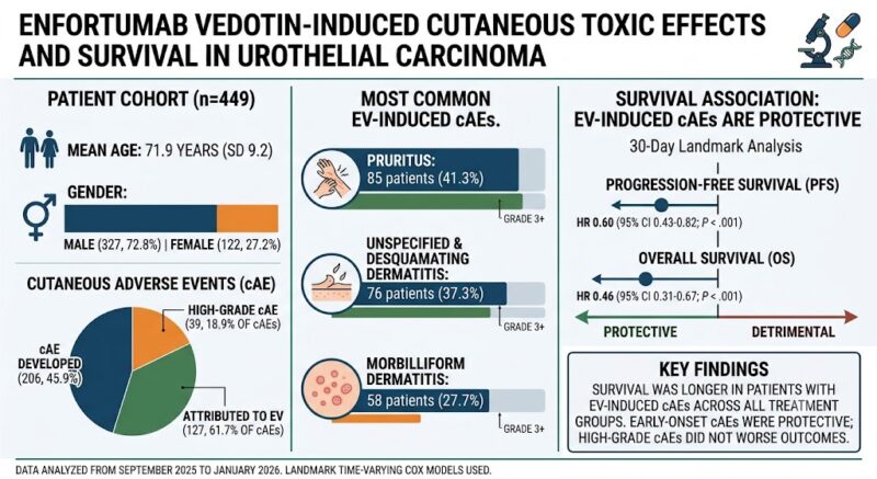 Enfortumab Vedotin-Induced Cutaneous Toxicity: A Marker of Improved Survival in Advanced Urothelial Carcinoma