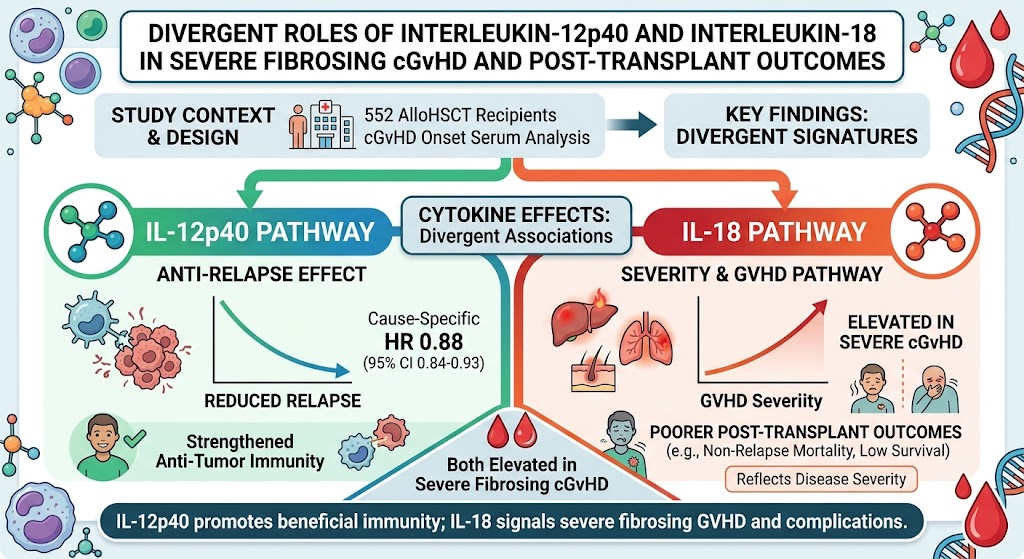Divergent Roles of IL-12p40 and IL-18 in Severe Fibrosing Chronic Graft-versus-Host Disease: Implications for Immunity and Post-Transplant Outcomes