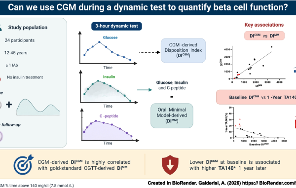 Evaluating Beta Cell Function in Preclinical Type 1 Diabetes Using CGM-Derived Disposition Index