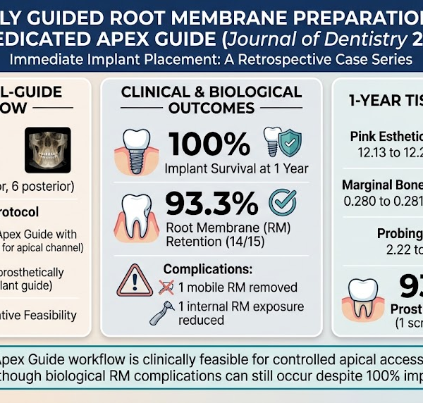 Digitally Guided Root Membrane Preparation Using a Dedicated Apex Guide for Immediate Implant Placement: A Retrospective Case Series