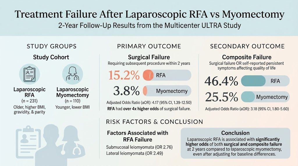 Treatment Failure After Laparoscopic Radiofrequency Ablation Compared With Myomectomy: A Comprehensive Review of Current Evidence