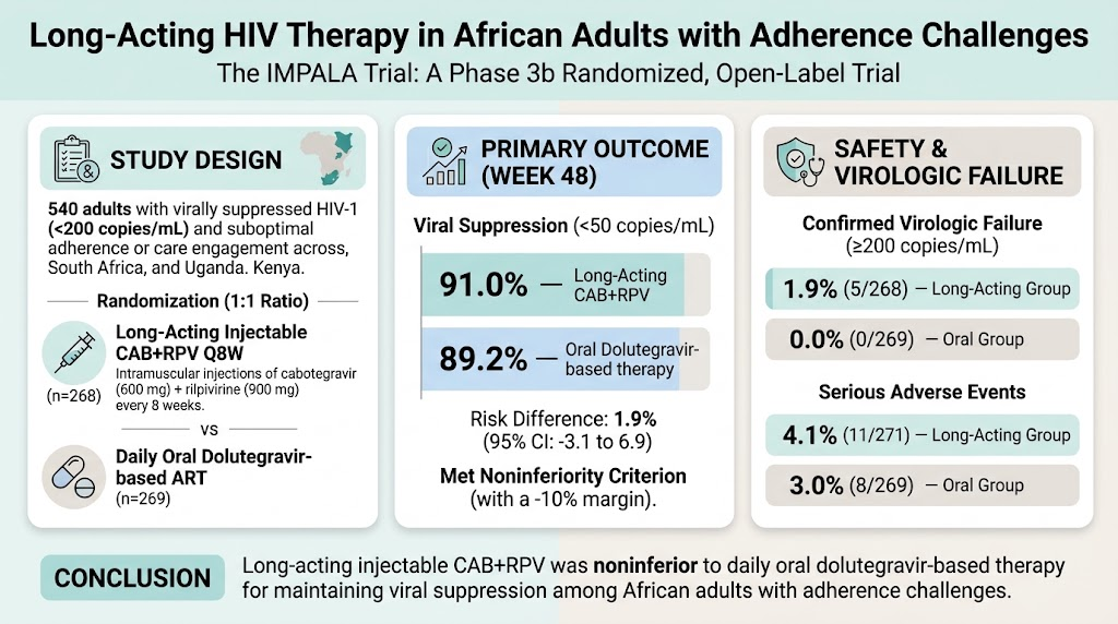 注射で支えるHIV治療：アフリカ成人のウイルス抑制を高める長時間作用型療法