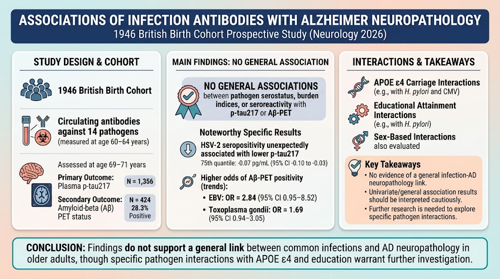 Khám phá mối liên hệ giữa các nhiễm trùng thường gặp và bệnh lý thần kinh Alzheimer: Góc nhìn từ một nghiên cứu đoàn hệ tiến cứu tại Vương quốc Anh