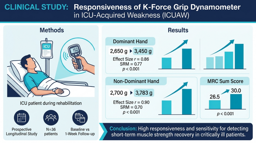 评估肌肉恢复:K-Force 握力测力计在 ICU 获得性无力患者中的反应性