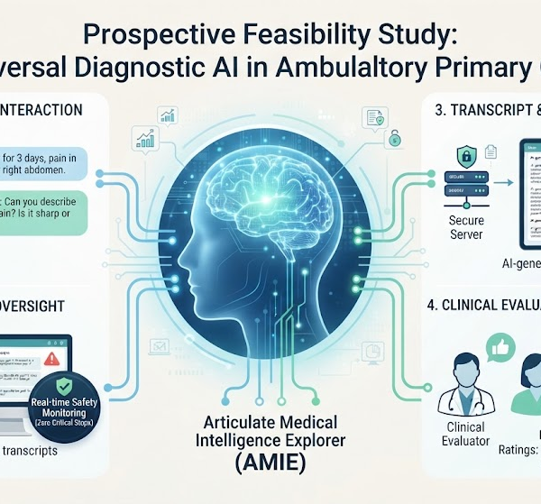 急诊初级保健中的对话式AI评估：Articulate Medical Intelligence Explorer的前瞻性可行性研究