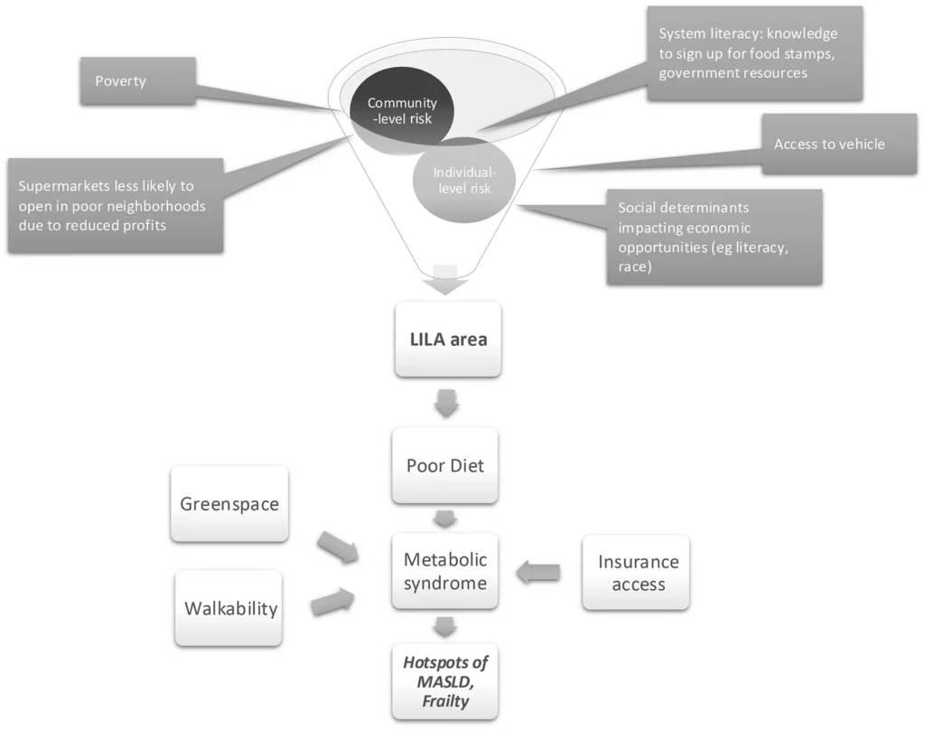 Impact of Poor Food Access on Metabolic Dysfunction-associated Liver Disease and Frailty Among Liver Transplant Candidates: A Geospatial Analysis